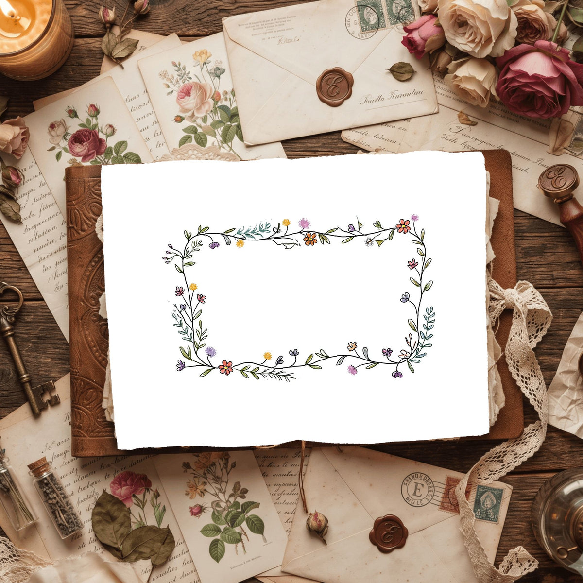Folk Art Watercolor Floral Pattern
