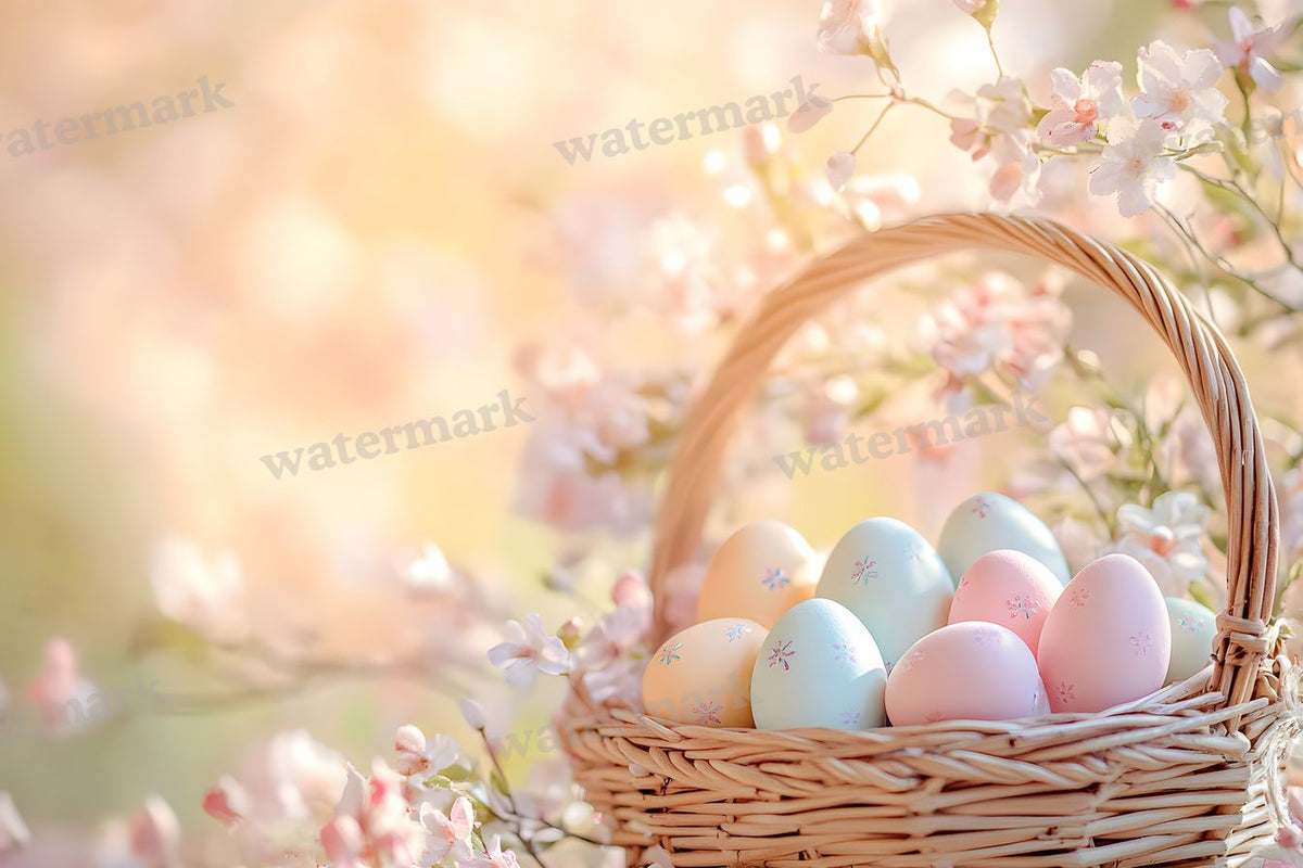 Pastel Easter Basket Backdrop Images