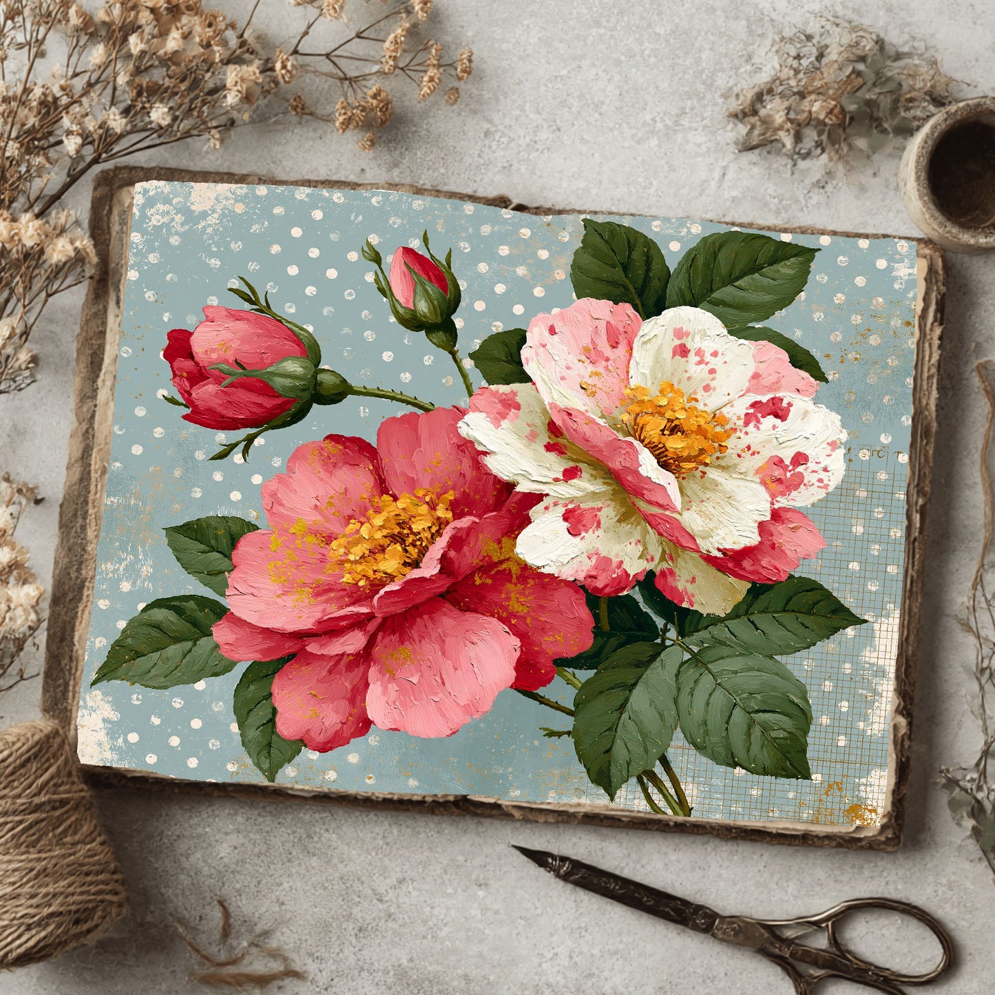 Pink & Gold Shabby Chic Journal Paper
