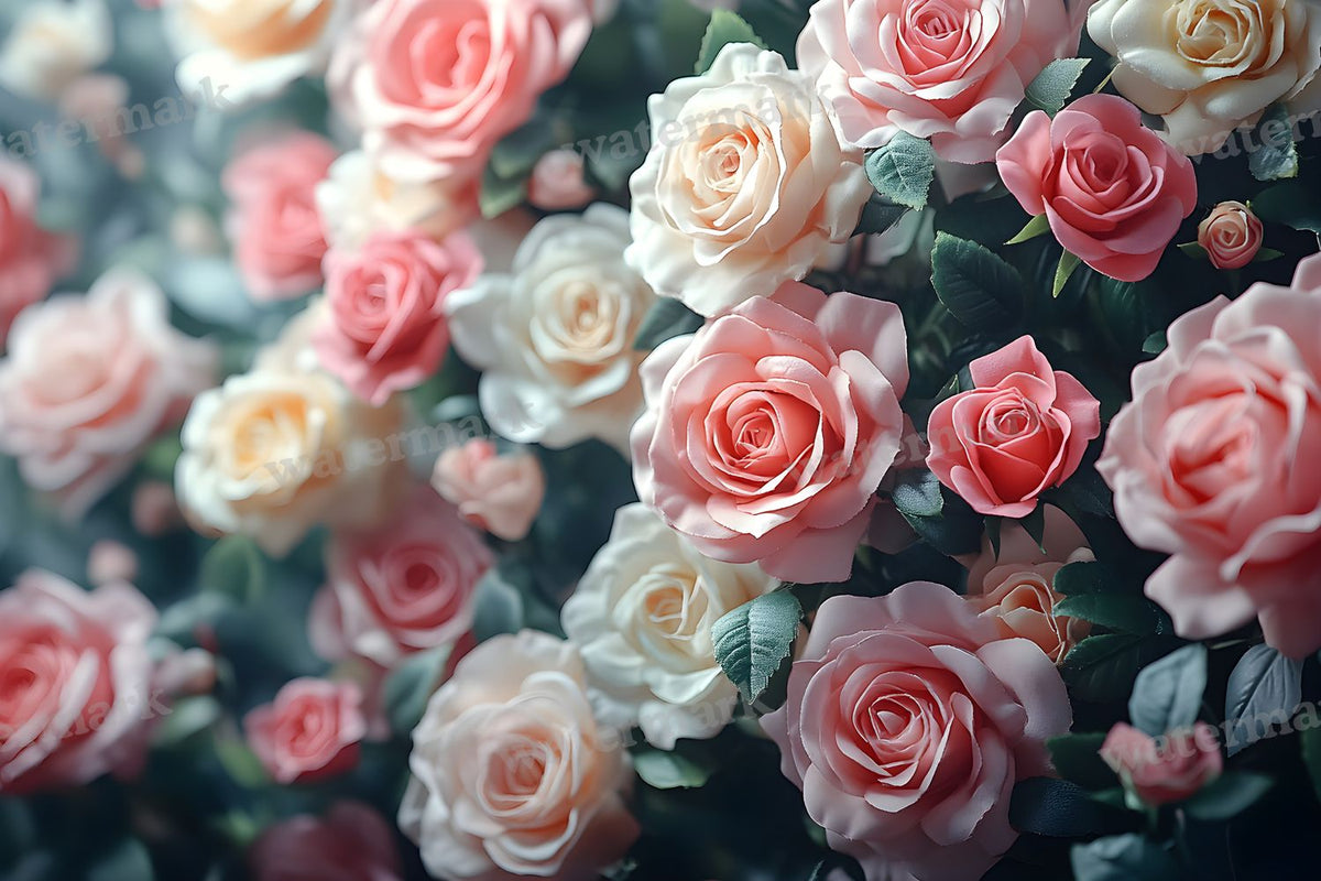 Romantic Rose Garden digital photo backdrop for photo editing, preview 20