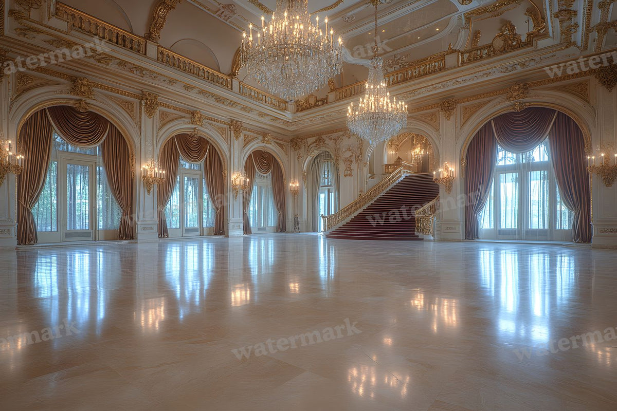 Royal Ornate Ballroom digital photo backdrop for photo editing, preview 20