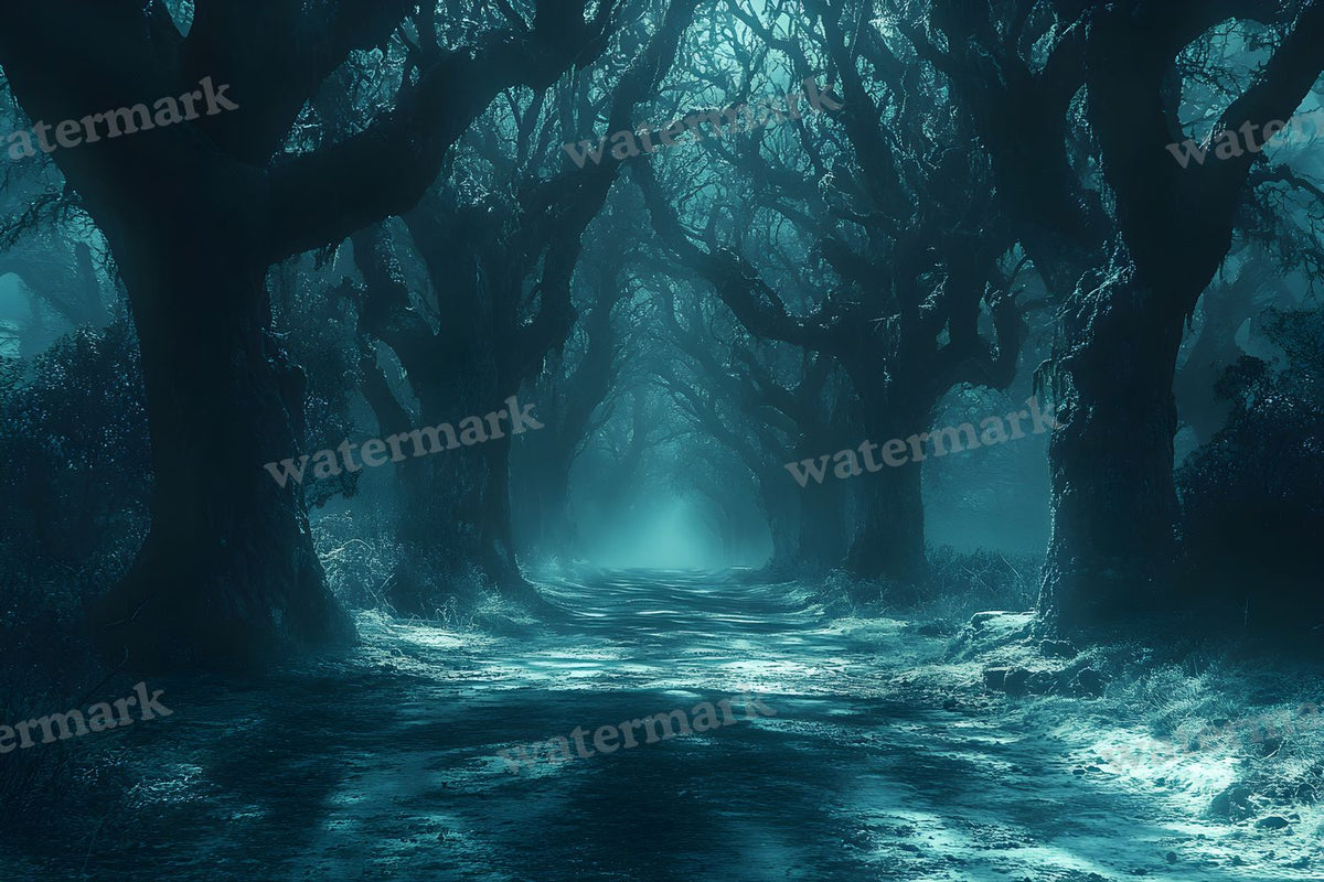 Spooky Forest digital photo backdrop for photo editing, preview 20