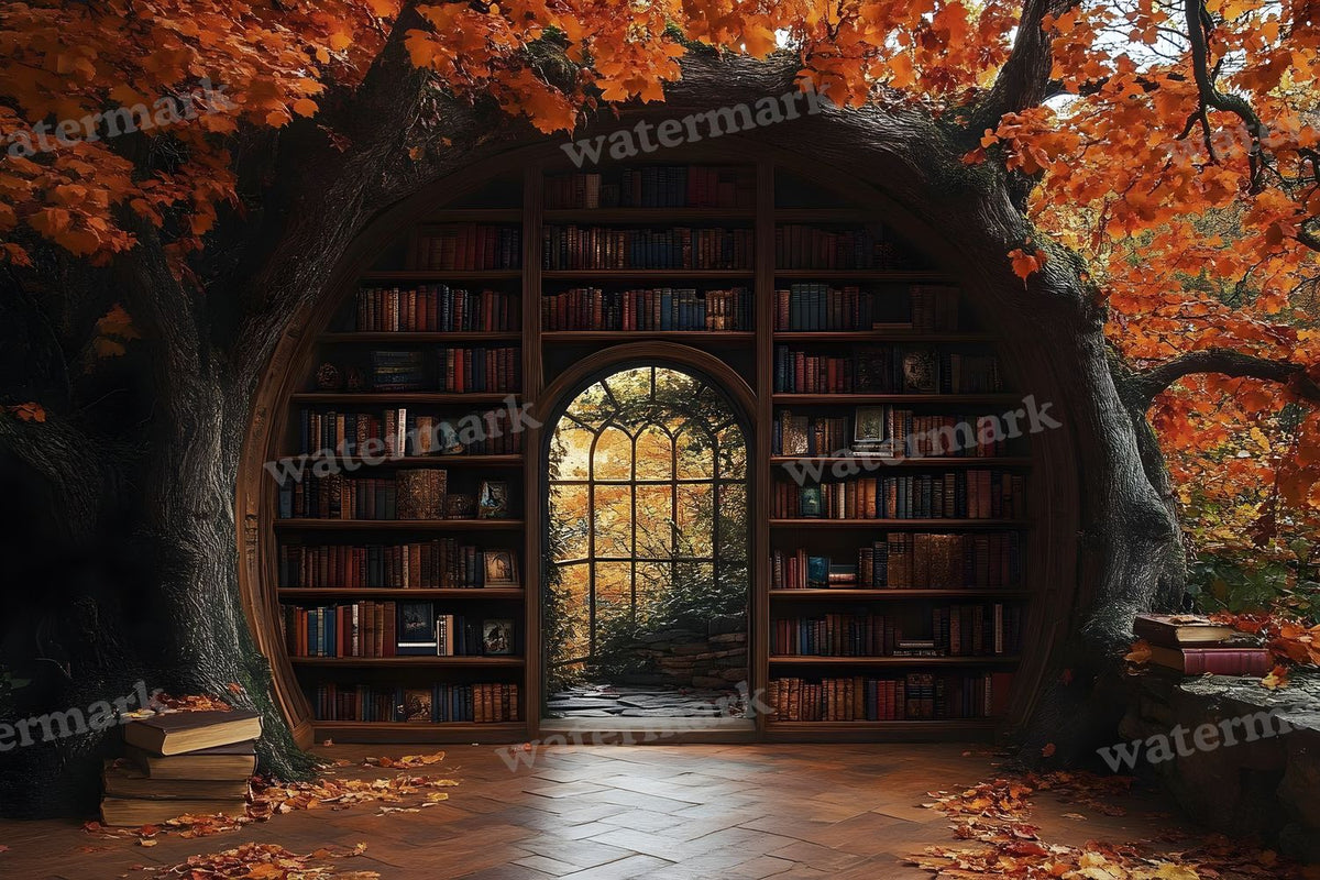 Whisper Library Forest digital photo backdrop for photo editing, preview 20