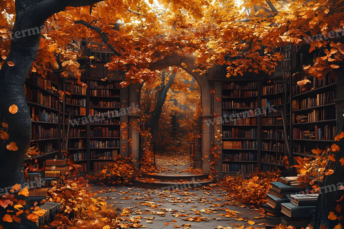 Whisper Library Forest digital photo backdrop for photo editing, preview 20