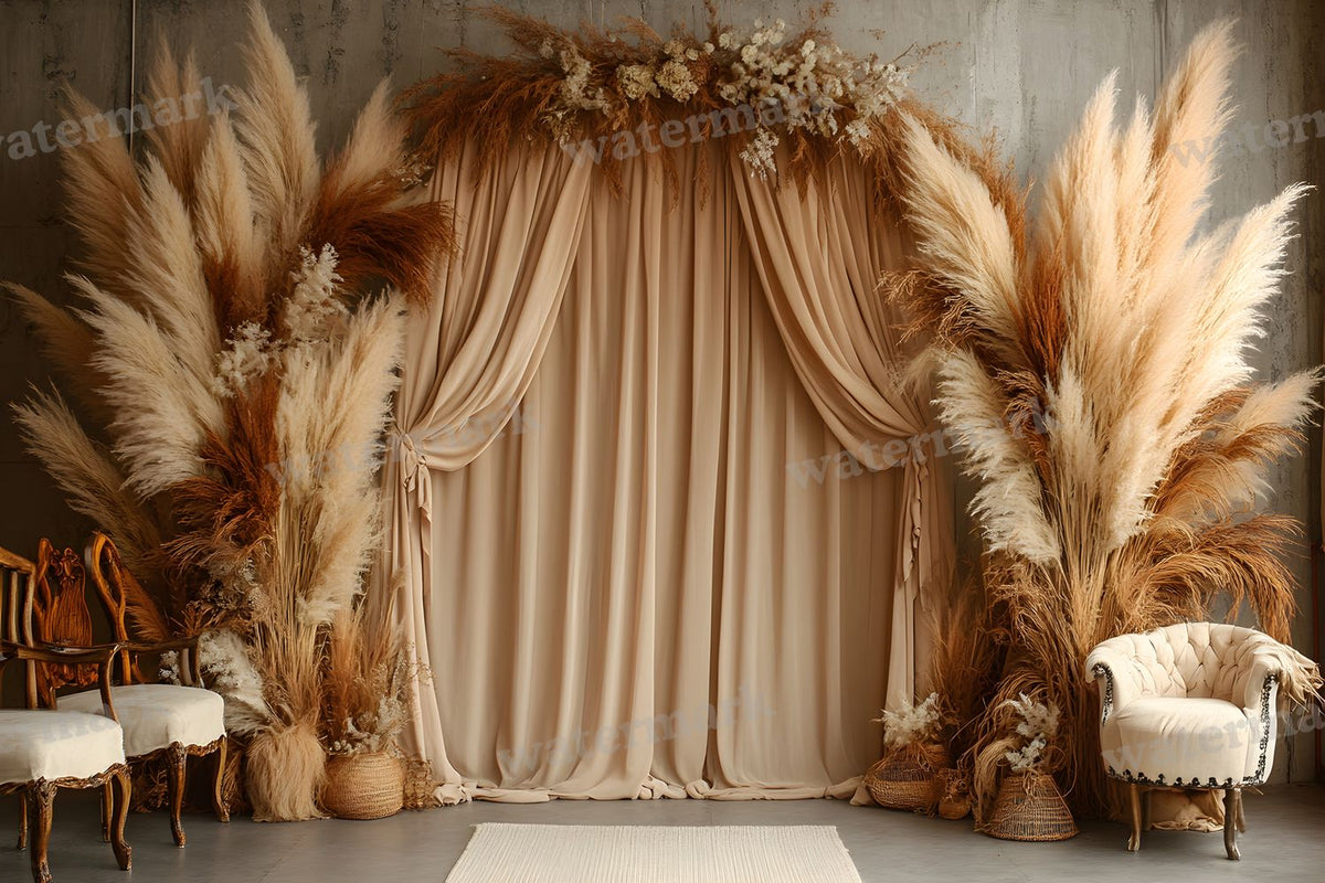 Boho Pampaarch Backdrop Images