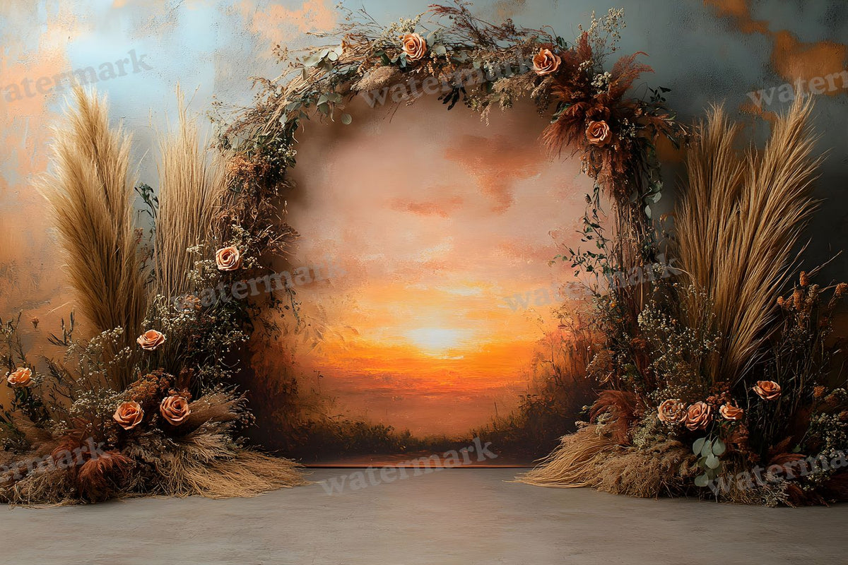 Boho Sunset Arch Backdrop Images