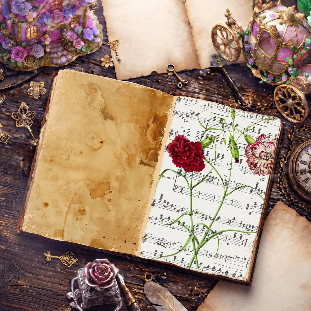 Botanical Illustrations Digital Papers
