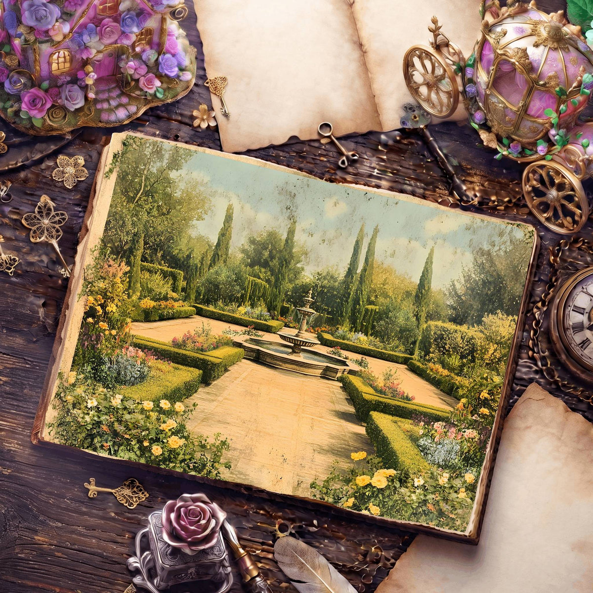 Botanical printable junk journal paper, page preview 21