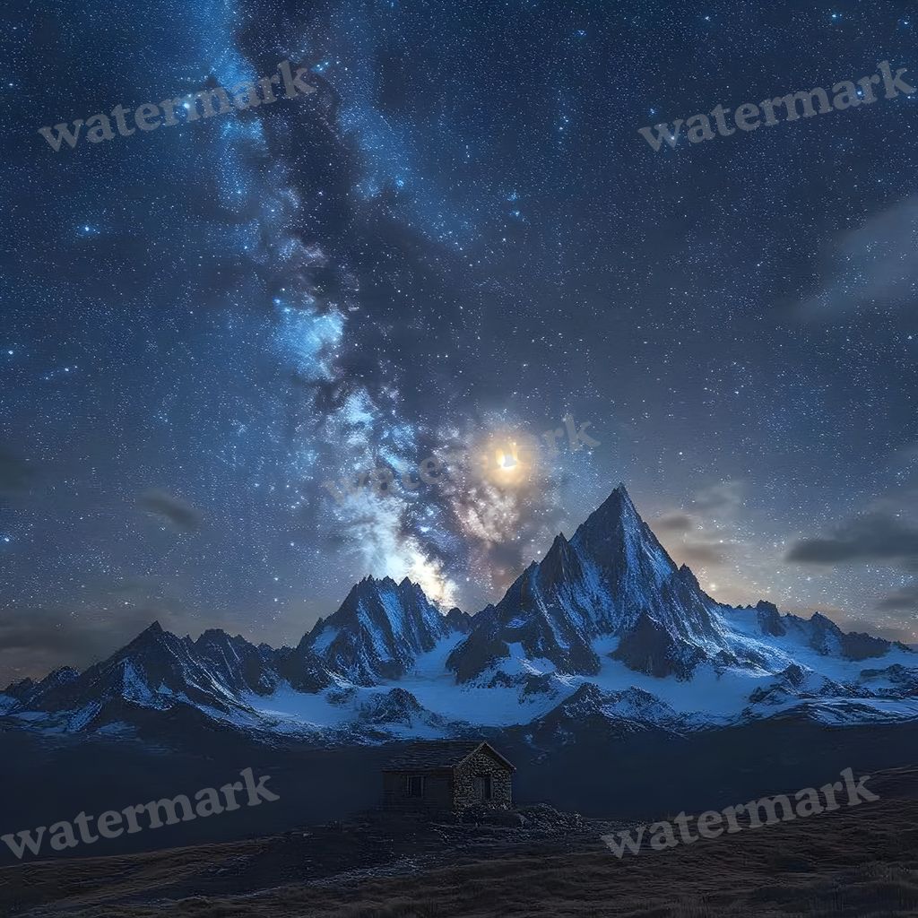 Celestial Moonlit digital photo backdrop for photo editing, preview 20