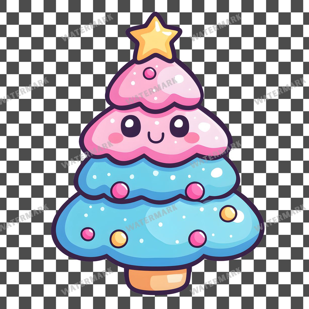 Christmas Kawaii Style Clipart Pngs