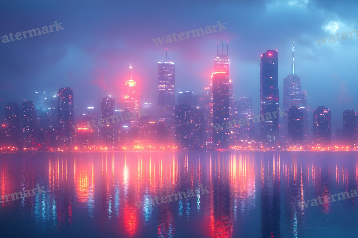 City Lightskyline Night Backdrop Images