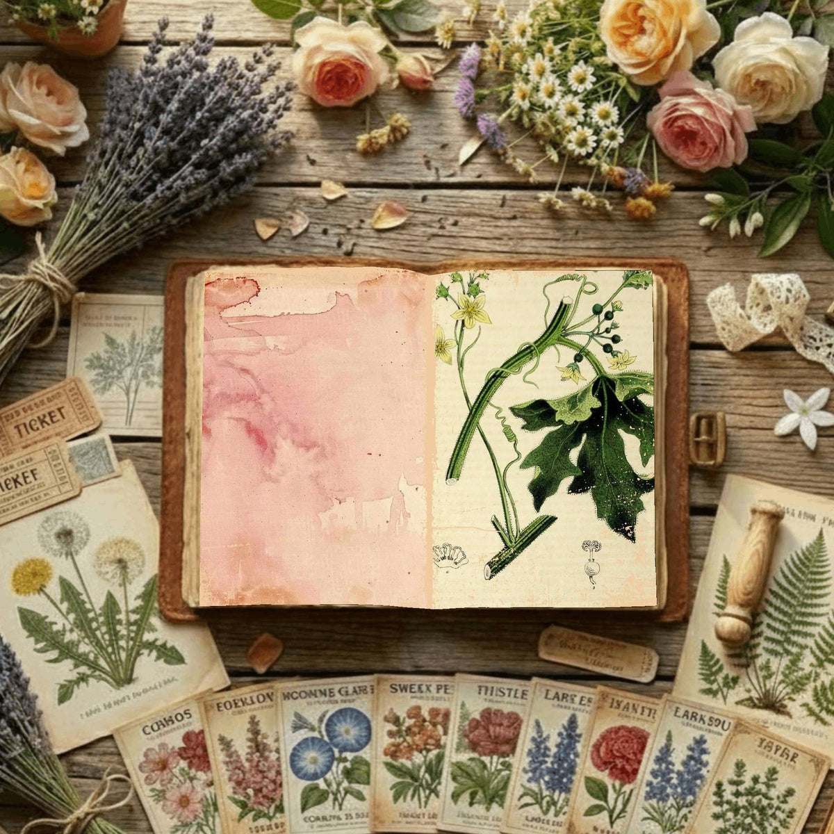 Floral Illustrations Digital Papers