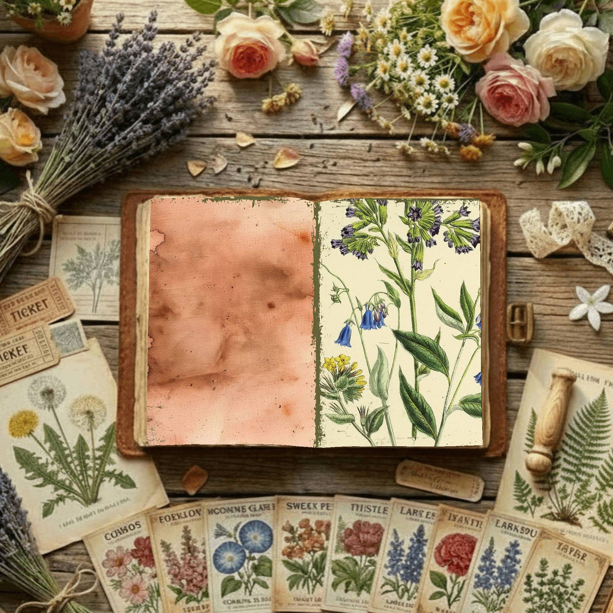 Floral Illustrations Digital Papers