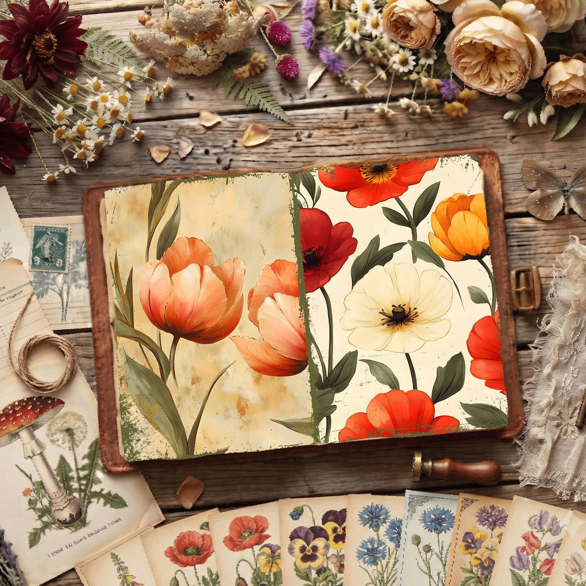 Floral Illustrations Digital Papers