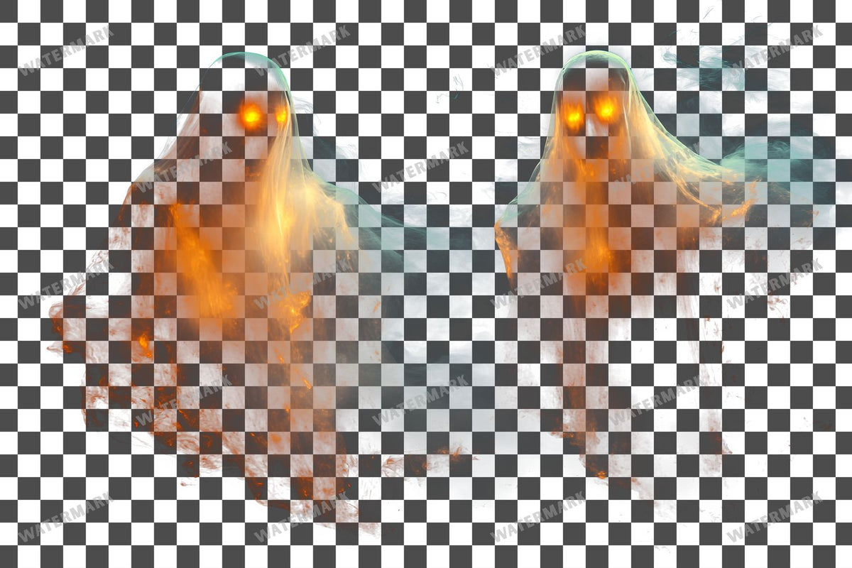 Ghostly Apparitions PNG overlay on a transparent checkered background, preview 21