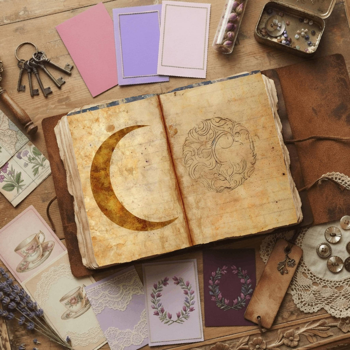 Gold Moon Digital Papers