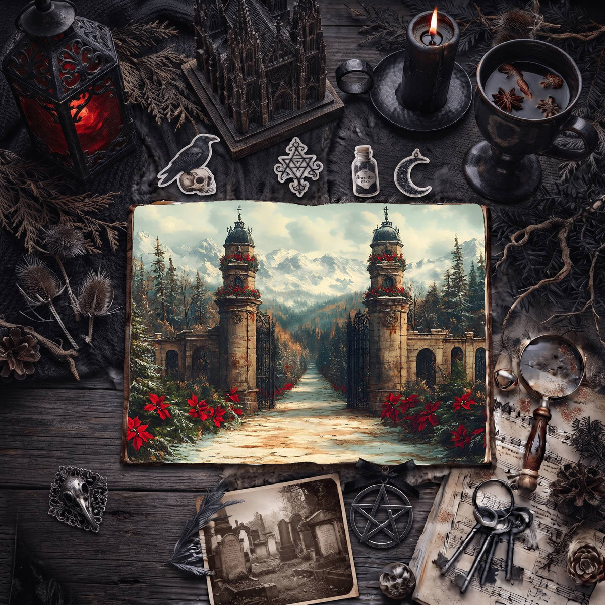 Gothic Christmas Digital Papers