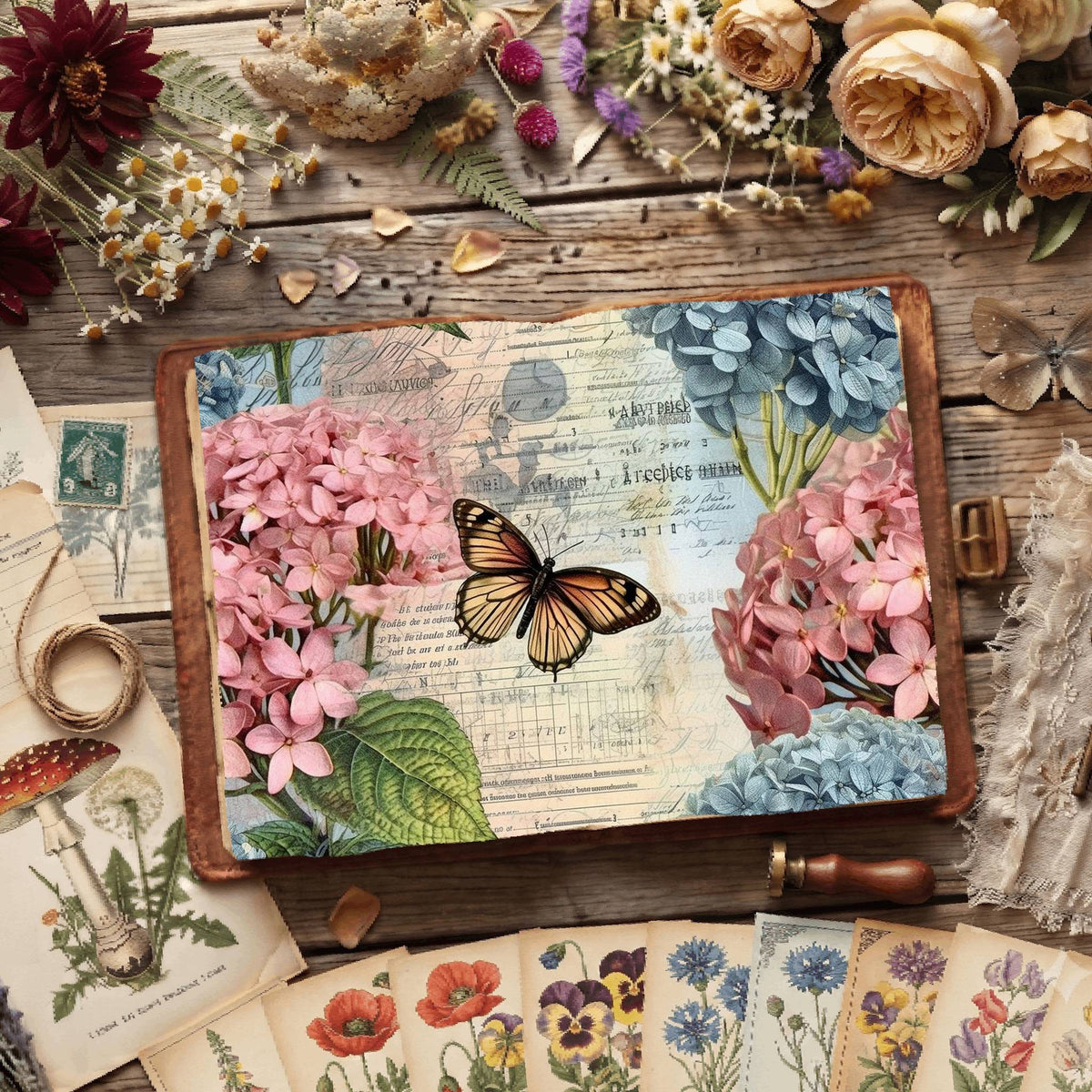 Hydrangea Flower Digital Papers
