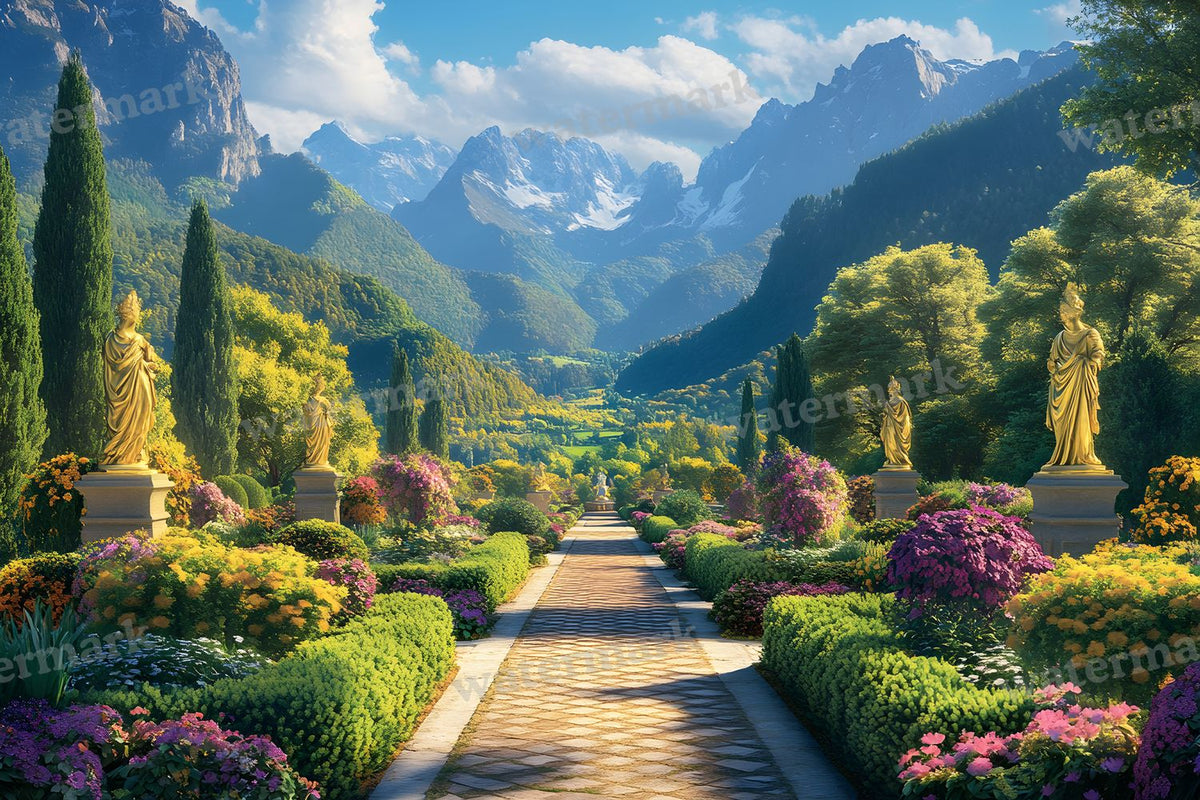 Lavish Baroque Garden digital photo backdrop for photo editing, preview 20