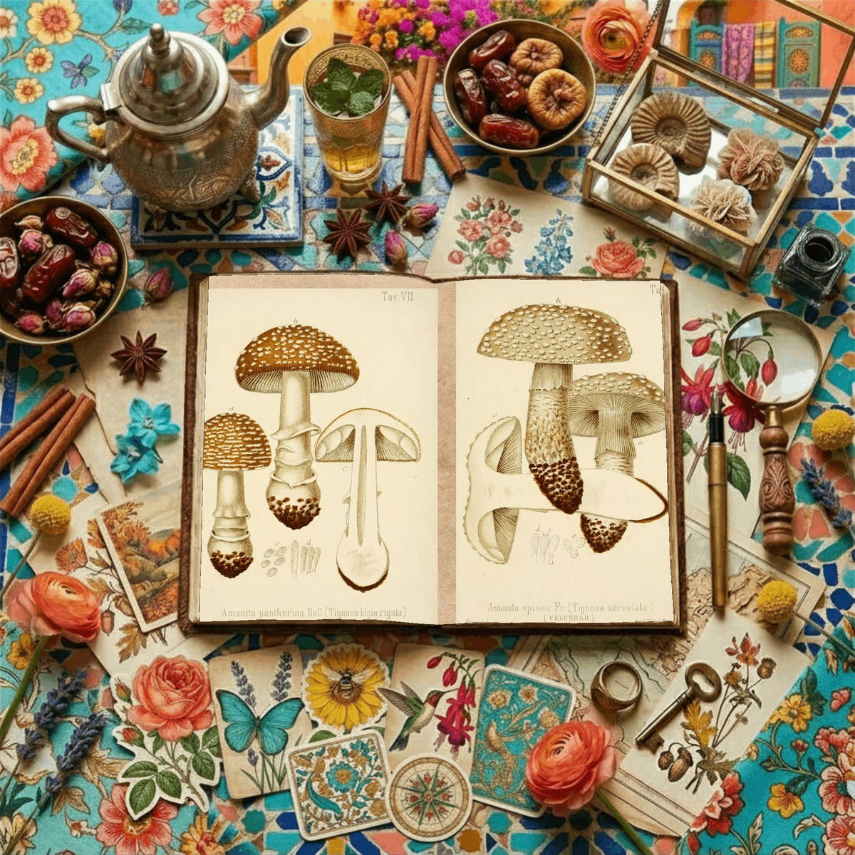 Mushroom Botanical Garden Digital Papers