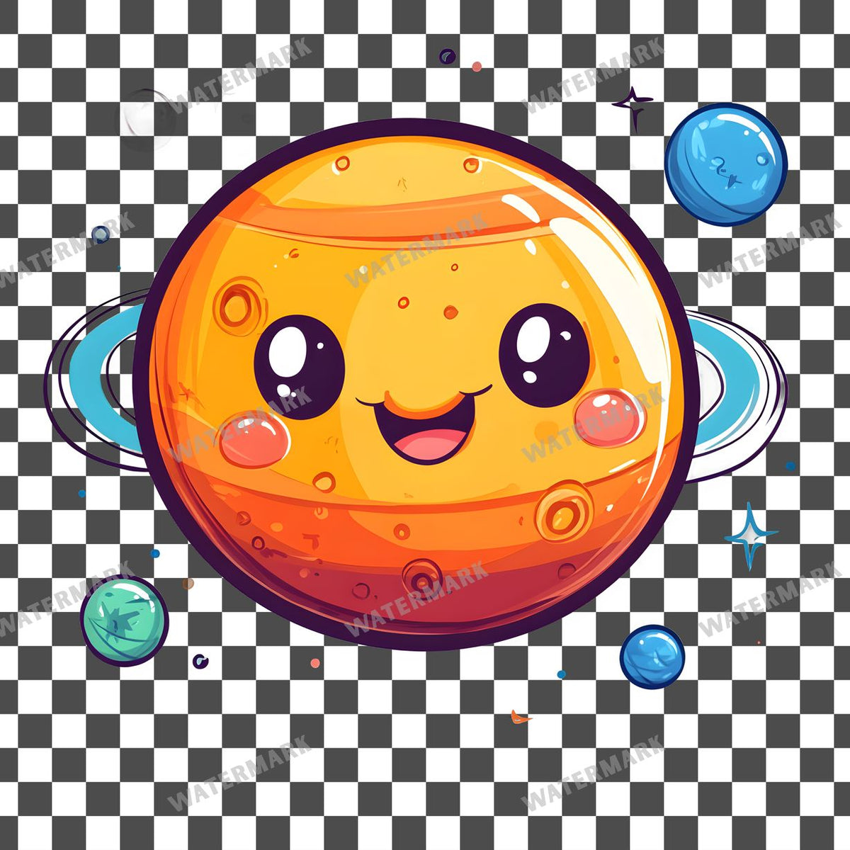Planet Kawaii Style Clipart Pngs