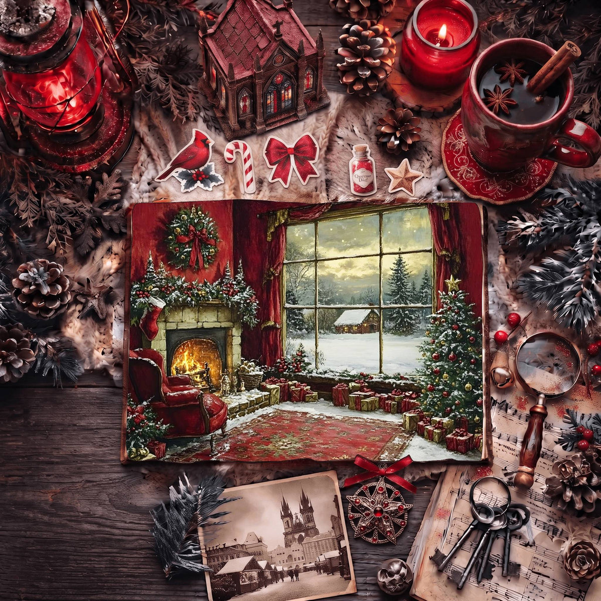 Red Christmas Digital Papers