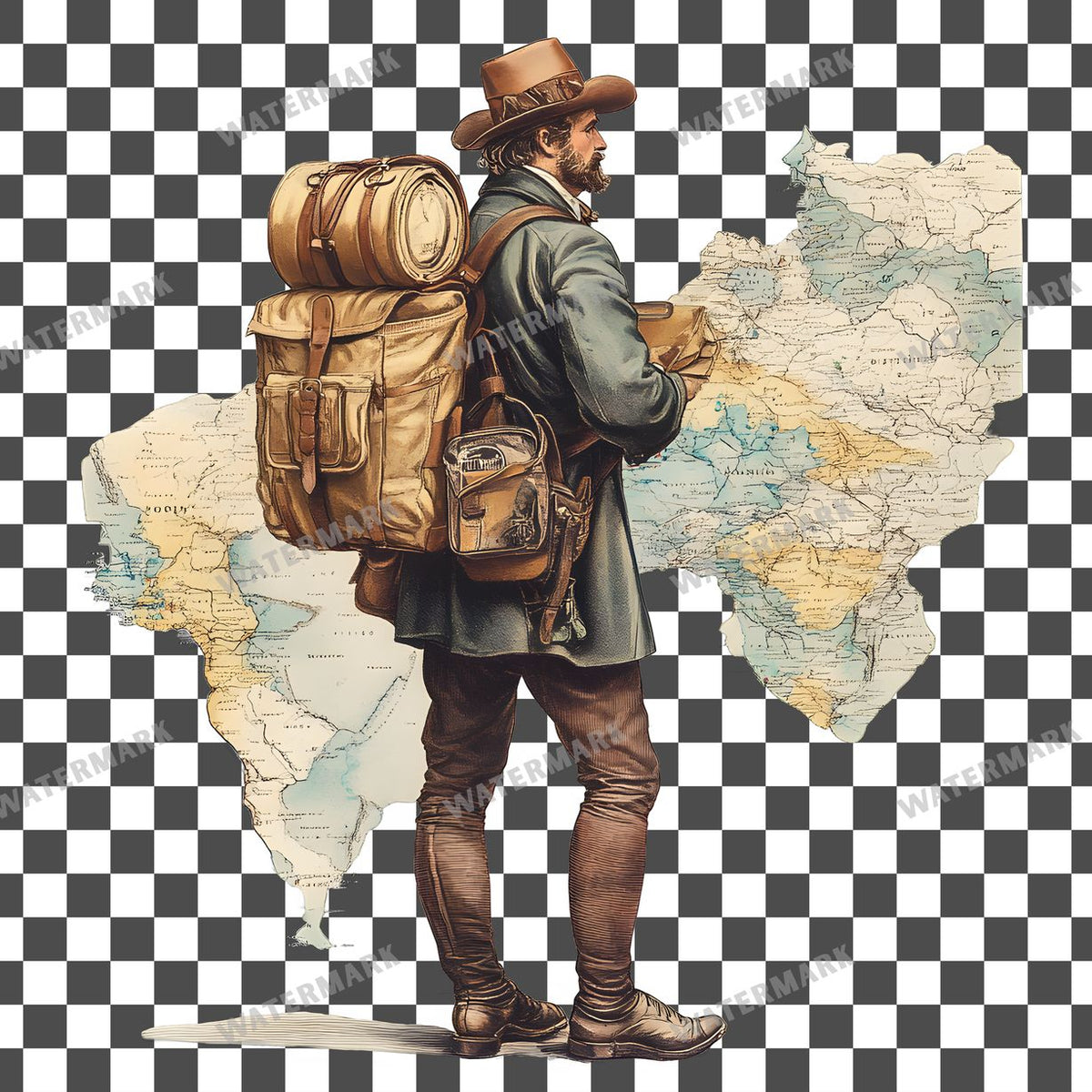 Travel Vintage Style Clipart Pngs