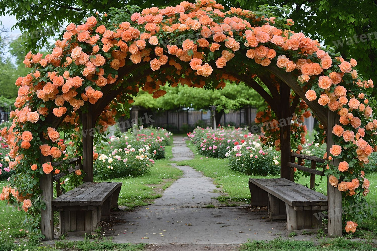 Victorian Arbor Garden digital photo backdrop for photo editing, preview 20