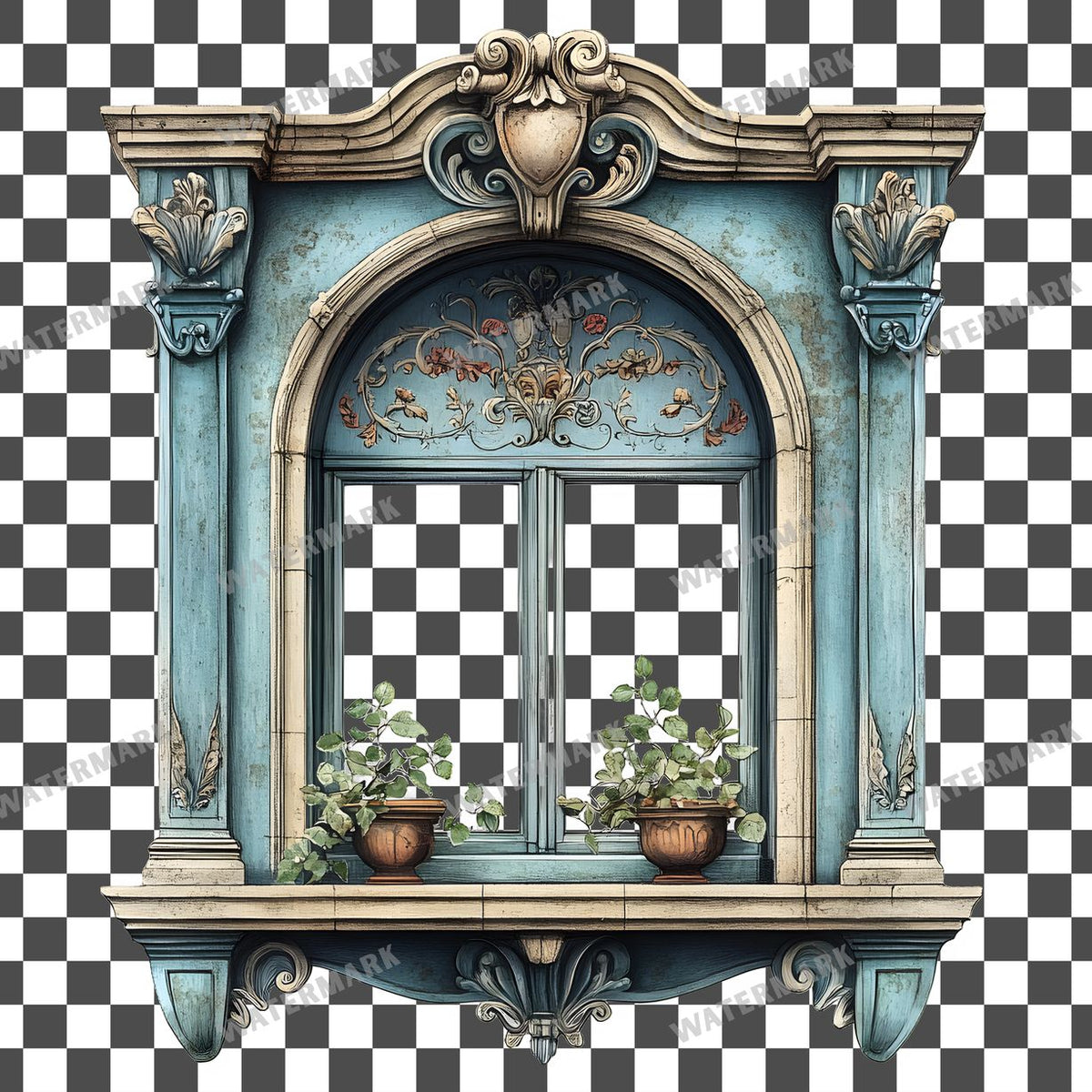 Window Vintage Style Clipart Pngs