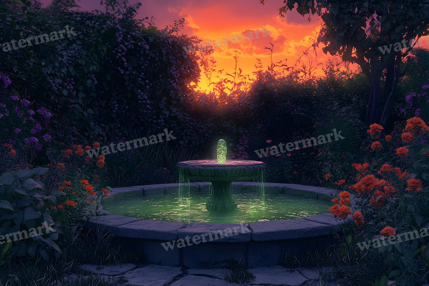Witchs Eerie Garden Backdrop Images
