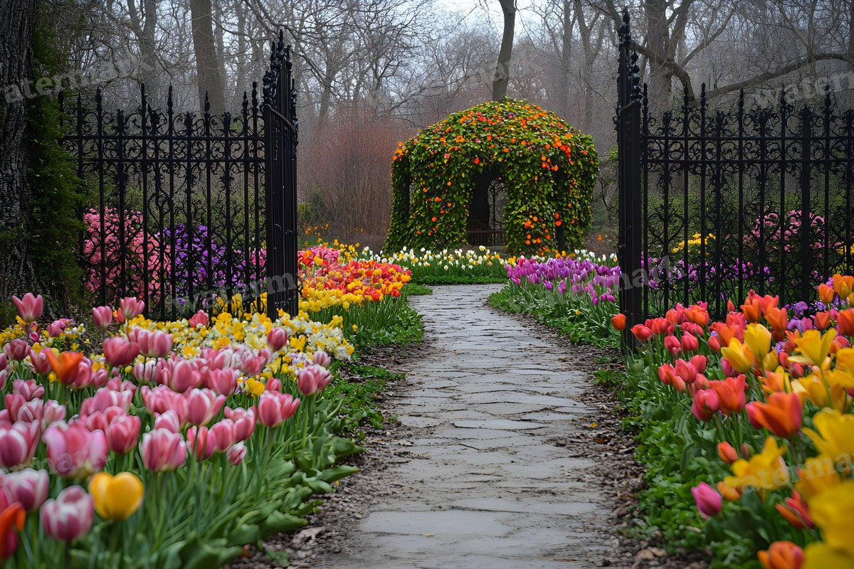 Wrought Iron Secret Garden Backdrop Images