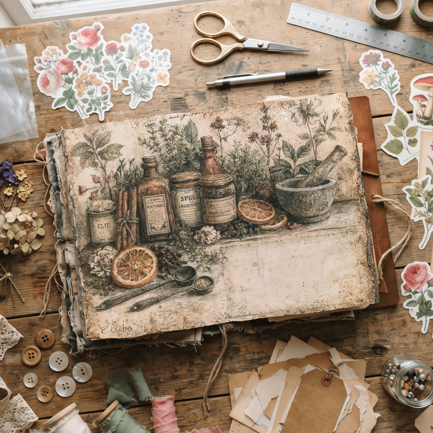 Ancient Spell Ingredients Journal Page
