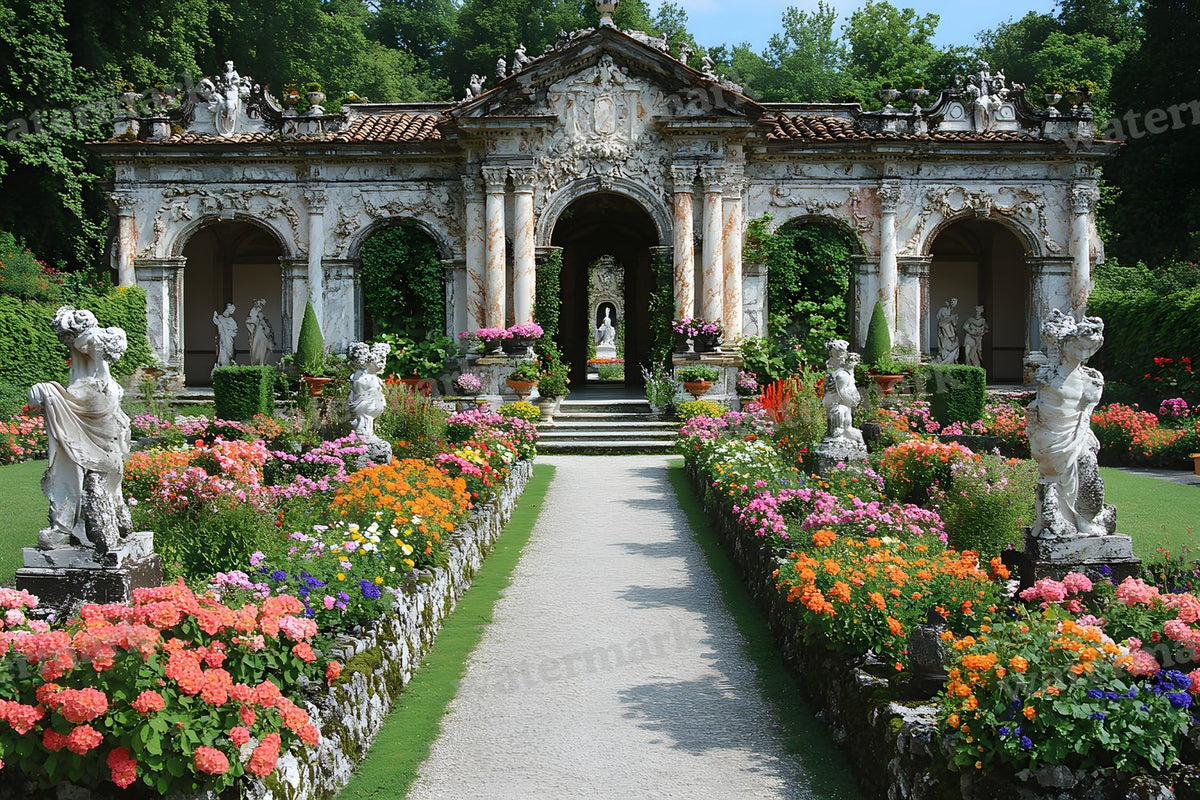 Baroque Marble Garden digital photo backdrop for photo editing, preview 21
