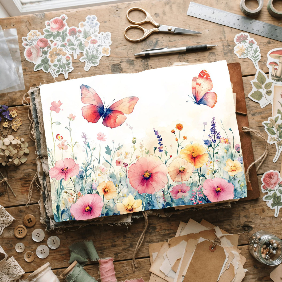 Butterfly Wildflower Meadow Writing Paper