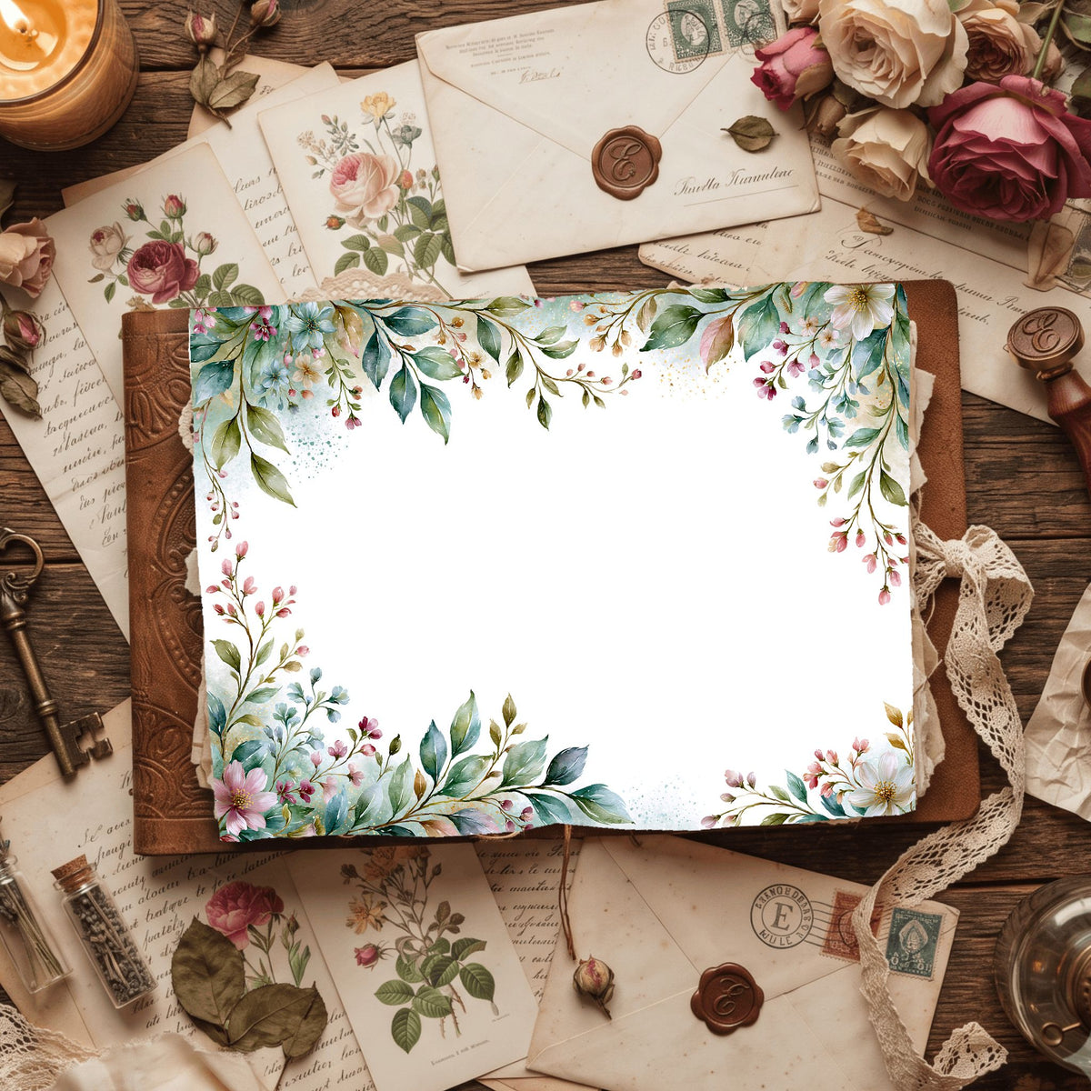 Delicate Botanical Border Frame