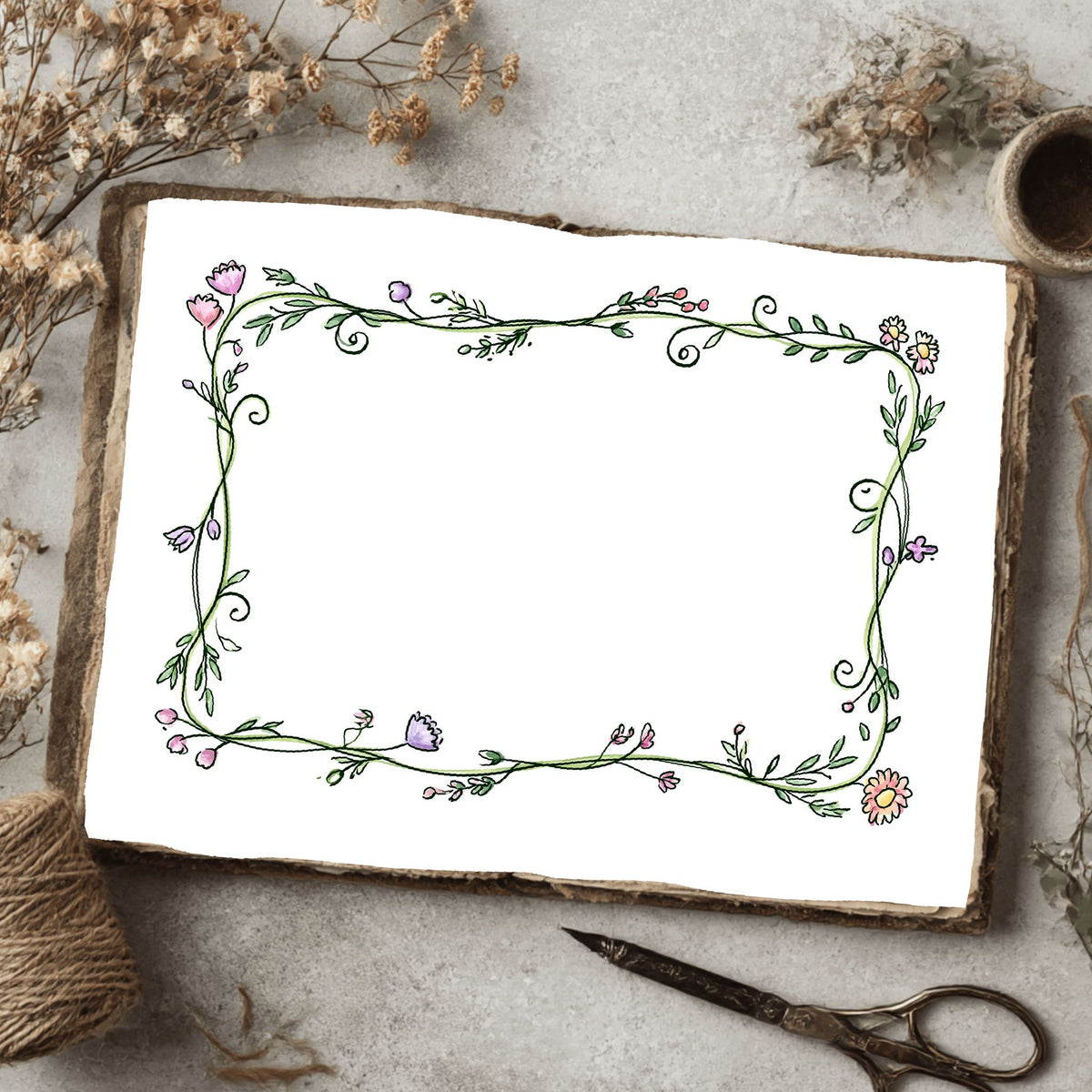 Folk Art Watercolor Floral Pattern