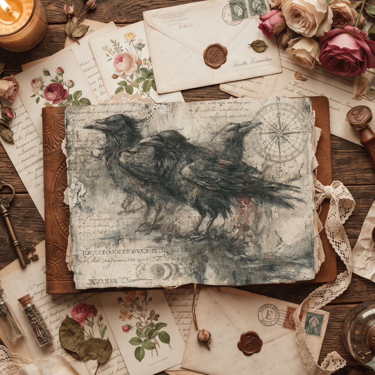 Mysterious Raven Journal Paper