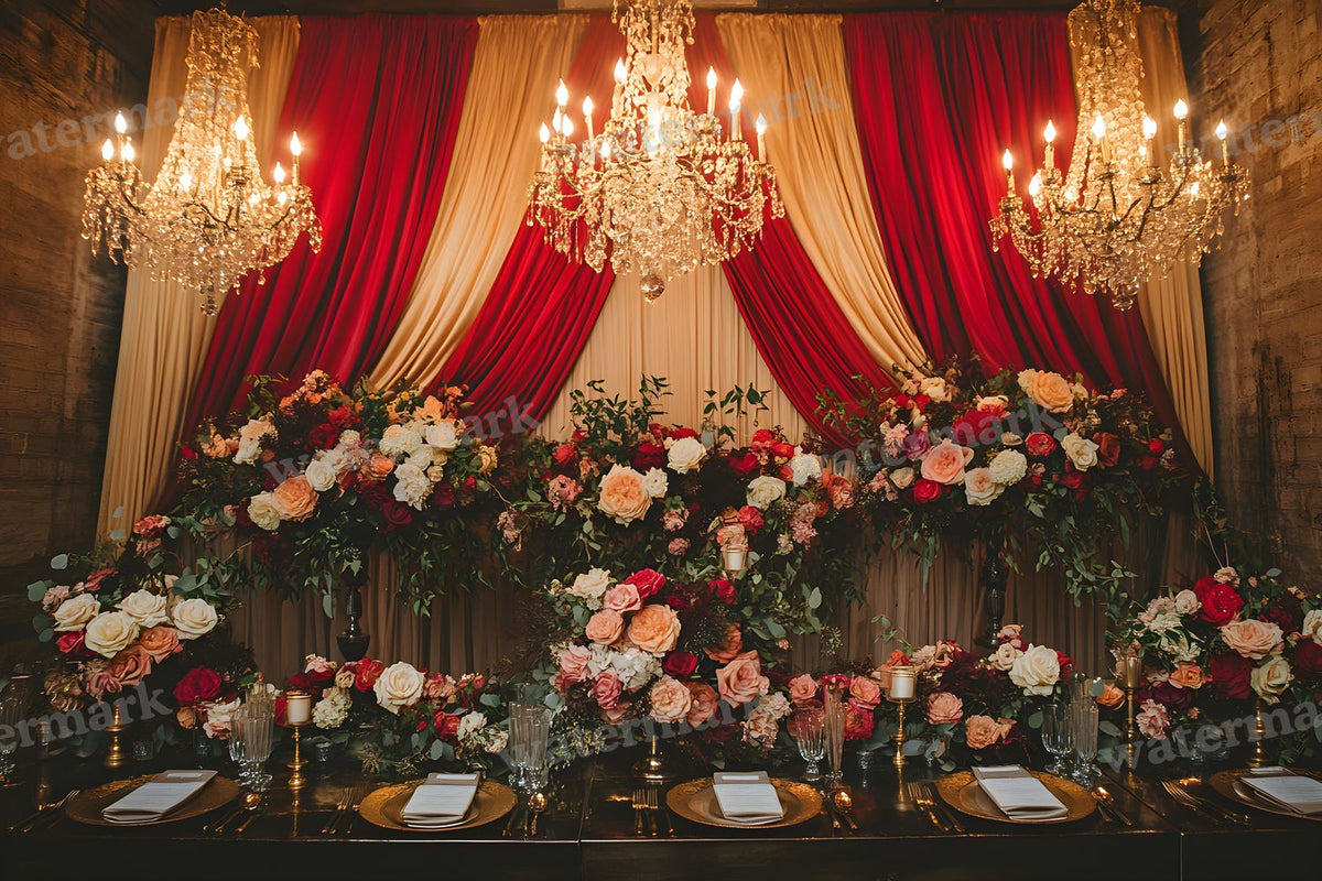 Opulent Wedding Ballroom digital photo backdrop for photo editing, preview 21