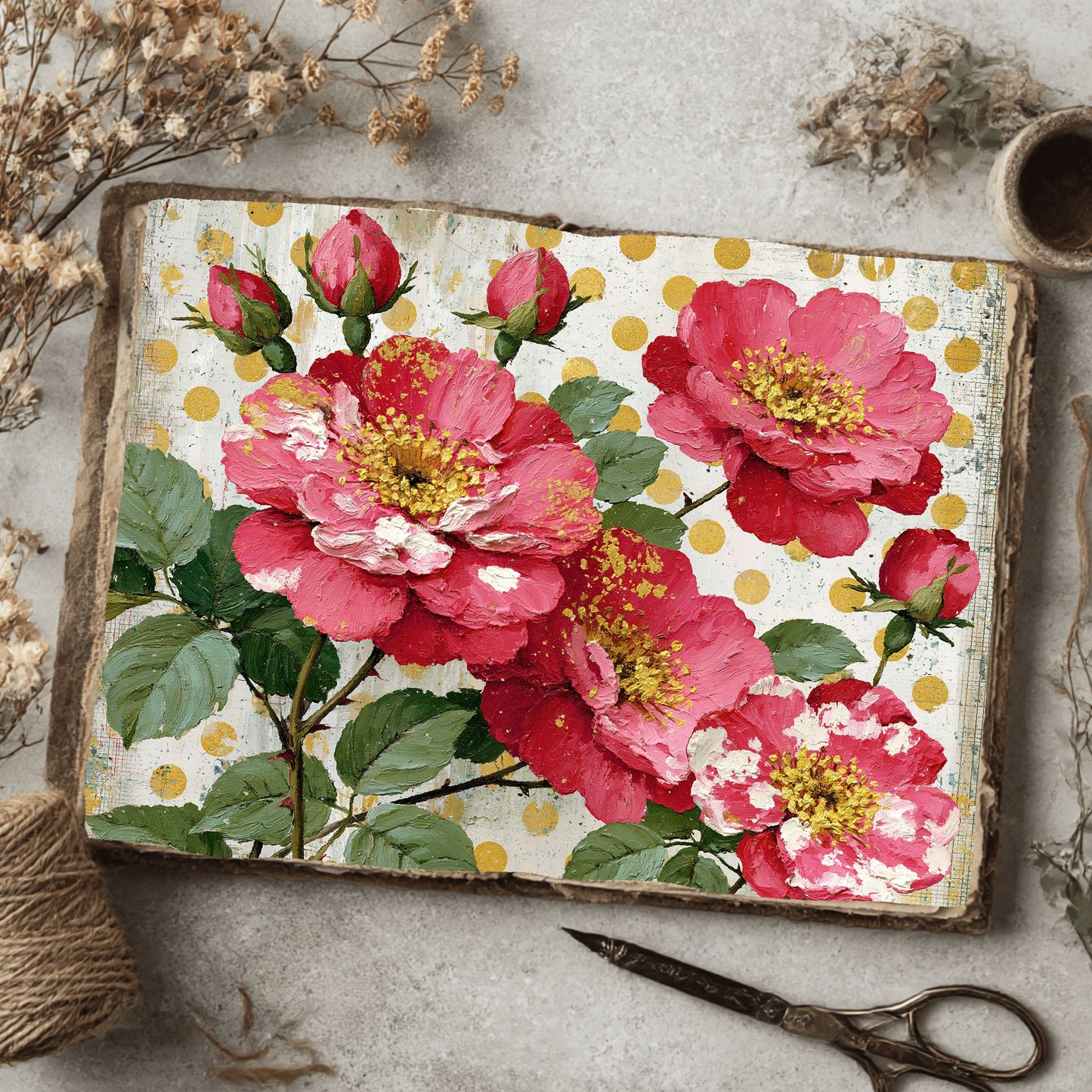 Pink & Gold Shabby Chic Journal Paper