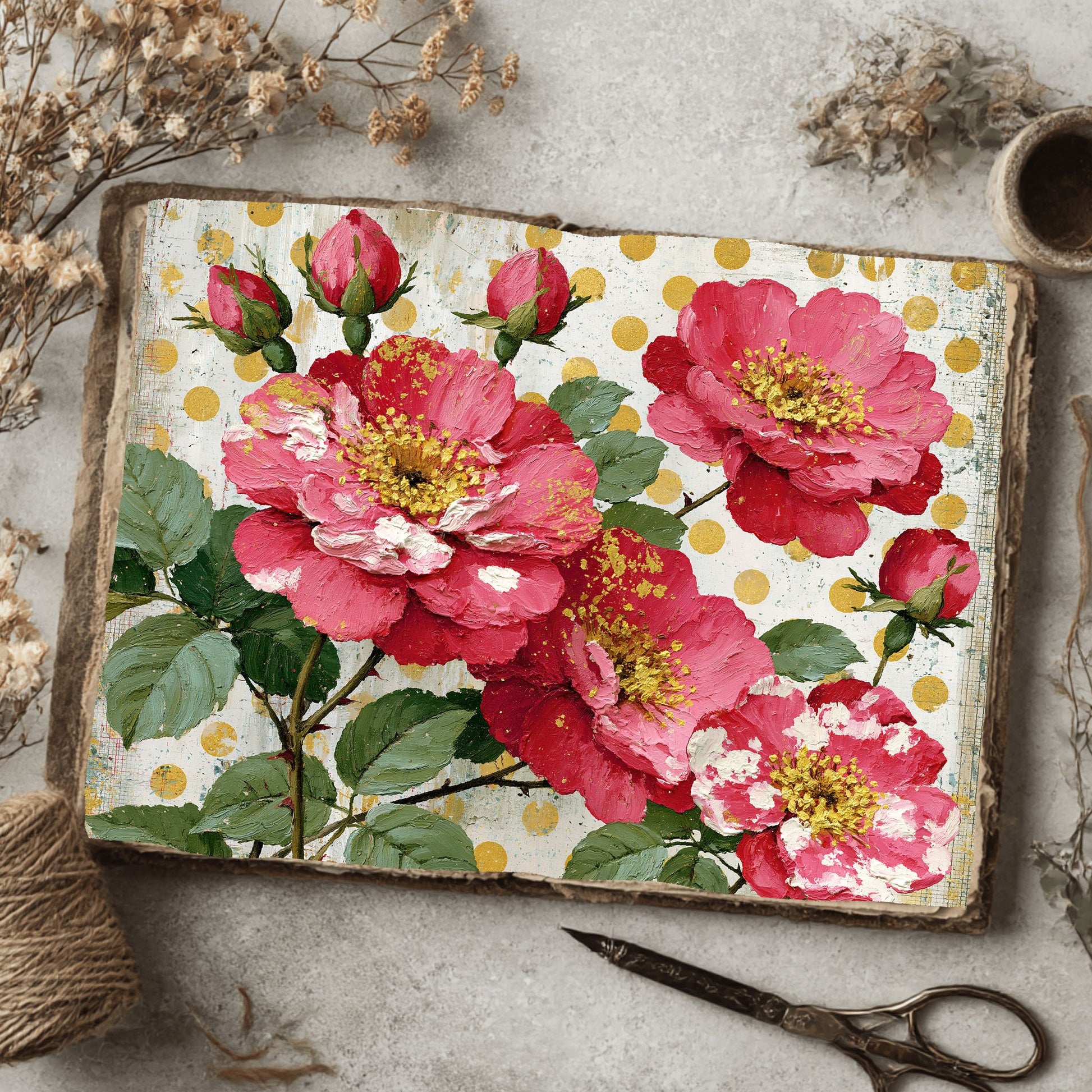 Pink & Gold Shabby Chic Journal Paper