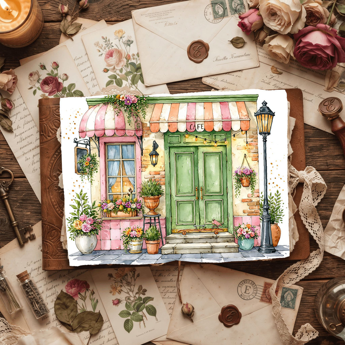 Romantic Parisian Cafe�� Watercolor