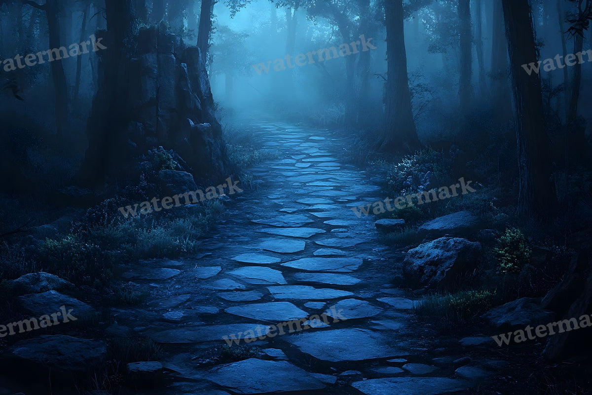 Spooky Forest digital photo backdrop for photo editing, preview 21