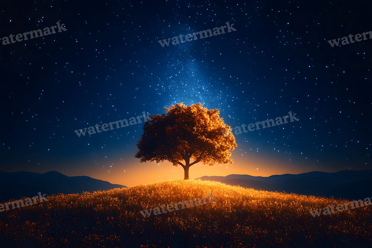 Starry Night Sky digital photo backdrop for photo editing, preview 21