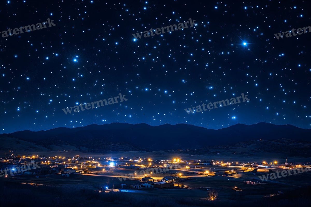 Starry Night digital photo backdrop for photo editing, preview 21
