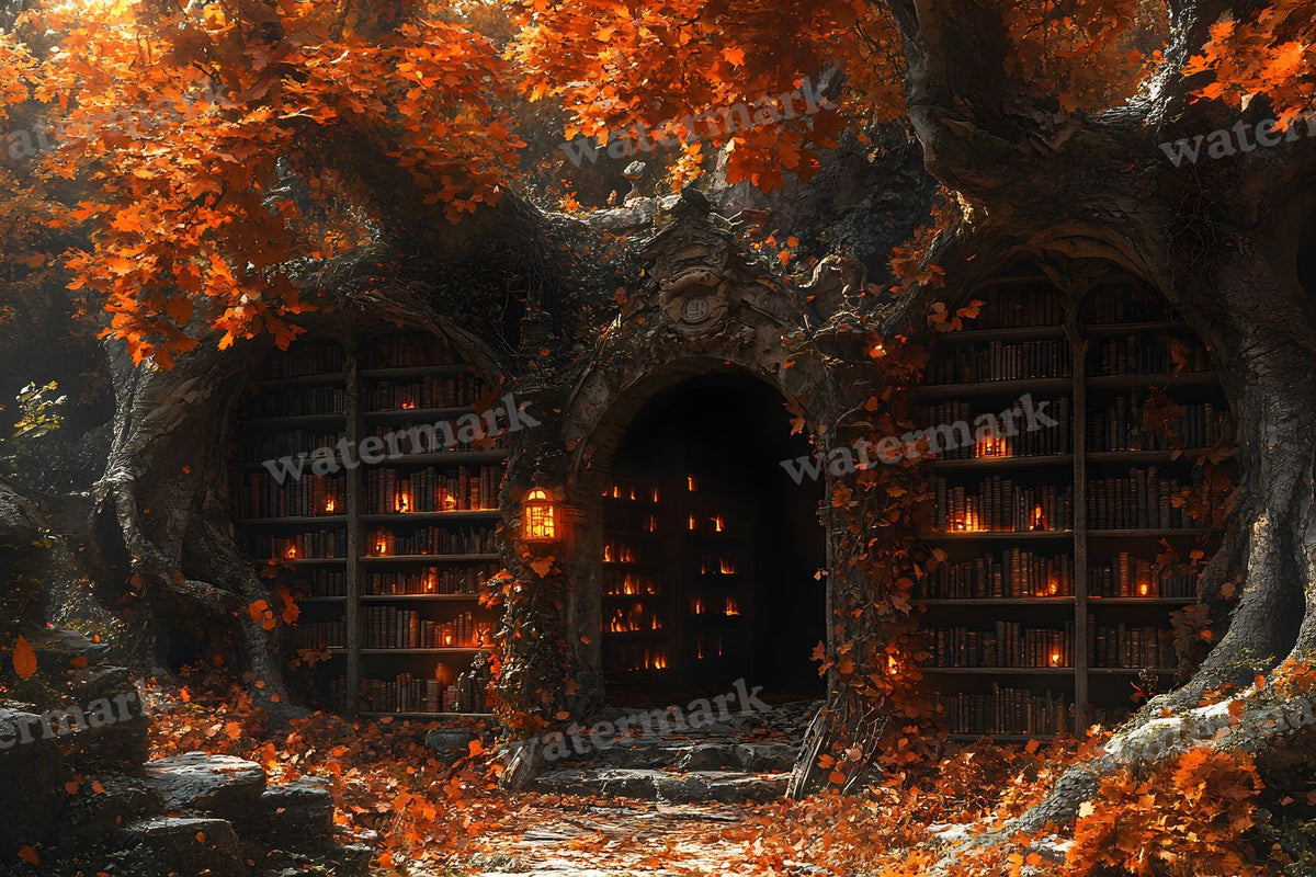 Whisper Library Forest digital photo backdrop for photo editing, preview 21