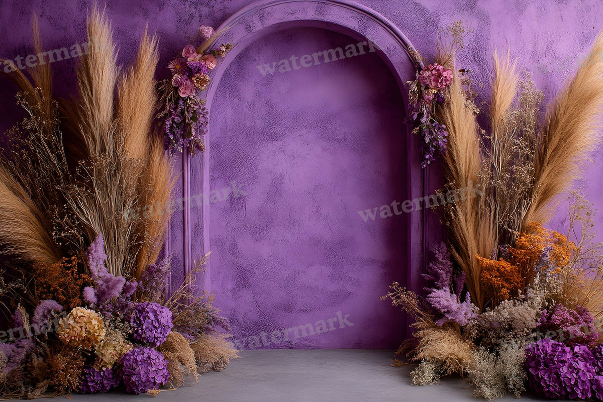 Boho Purple Arch Backdrop Images