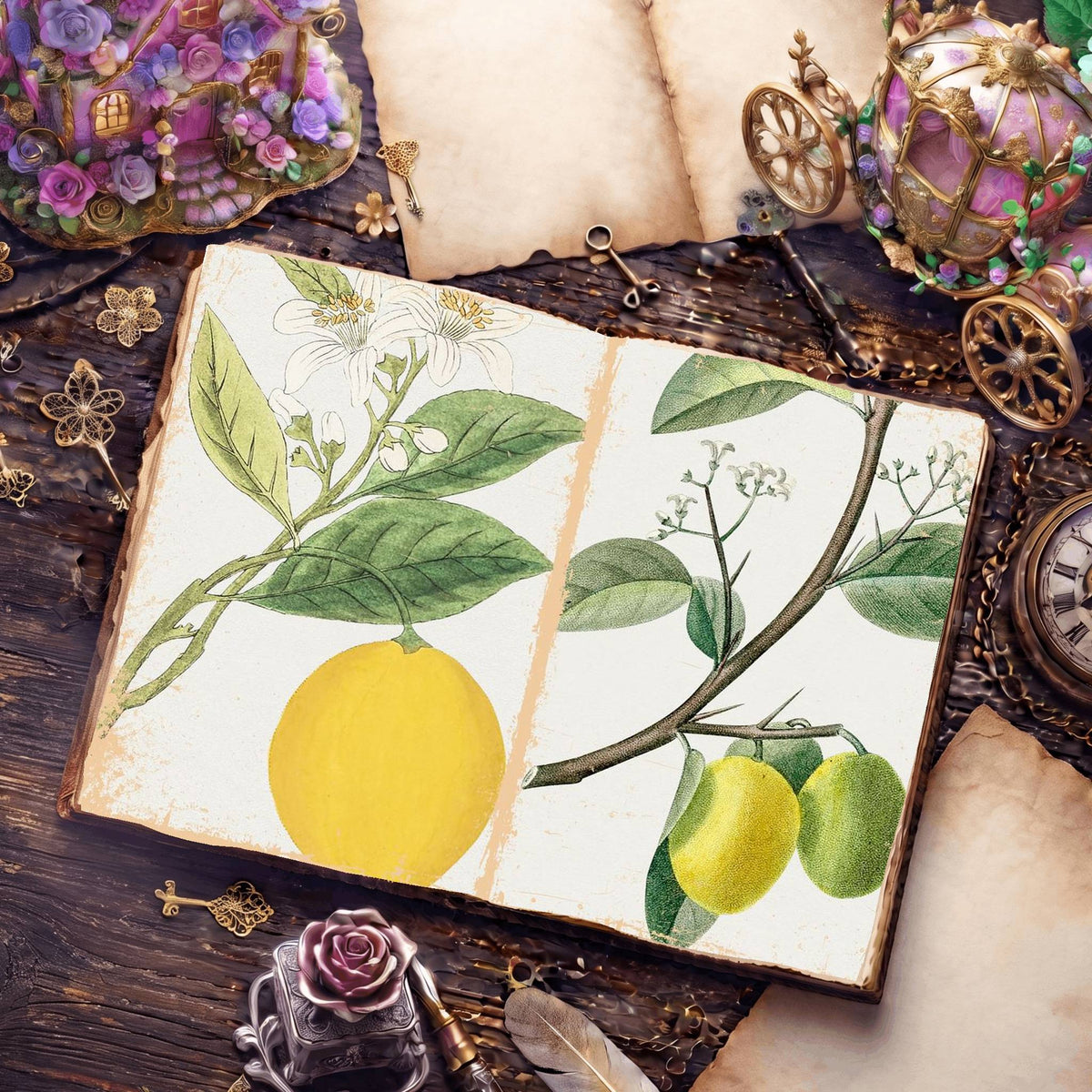 Botanical Illustrations Digital Papers