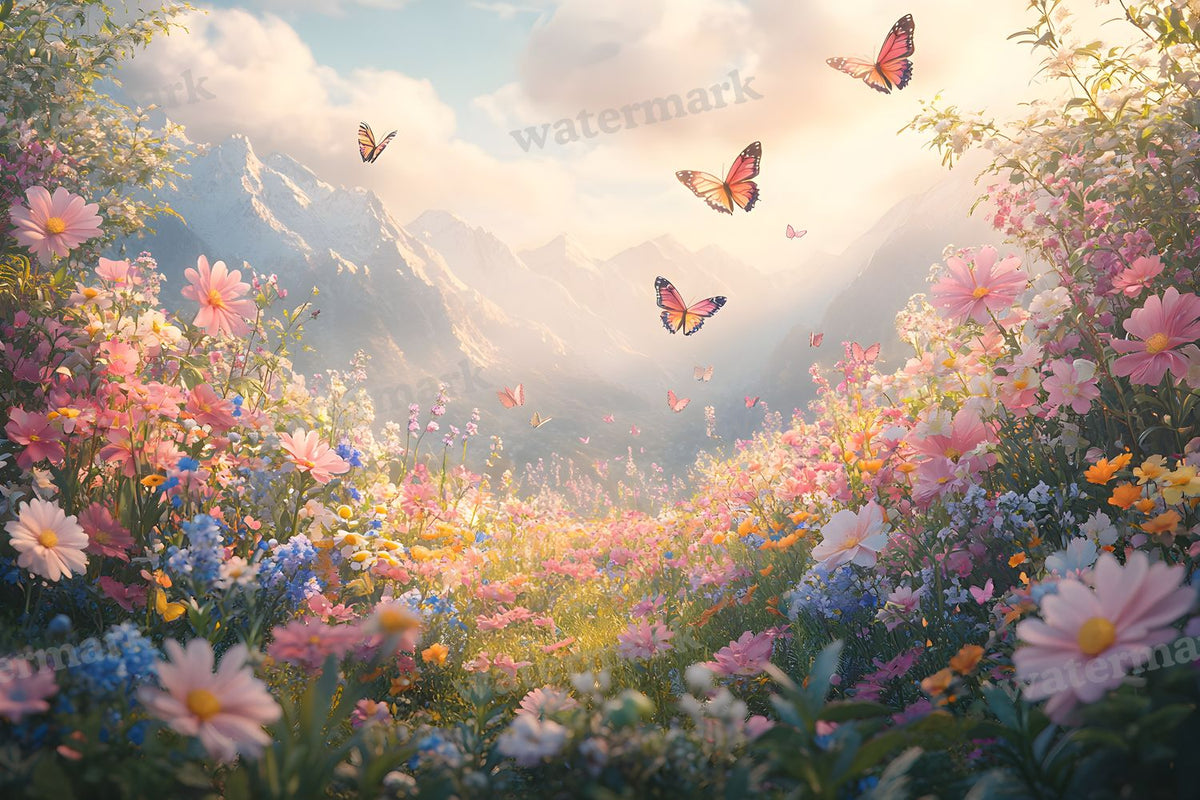 Butterfly Meadow Backdrop Images