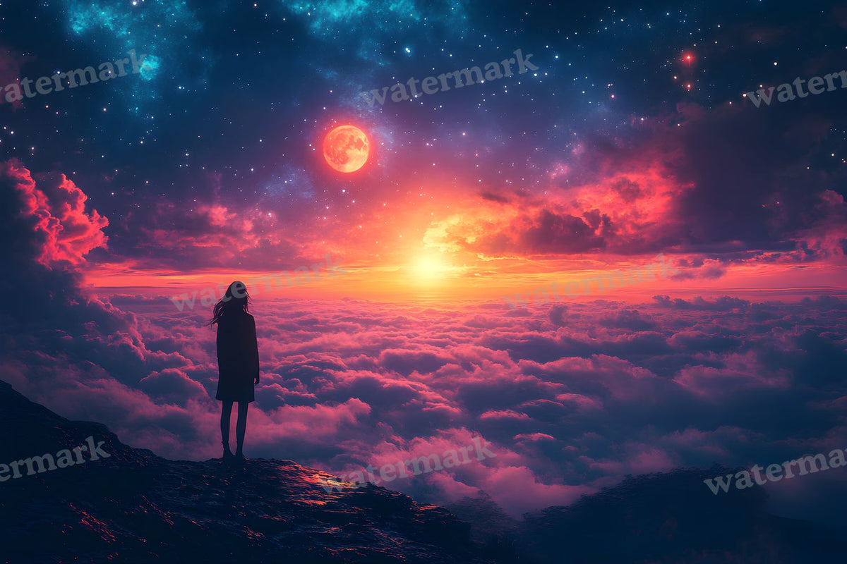 Celestial Glow Scene digital photo backdrop for photo editing, preview 21