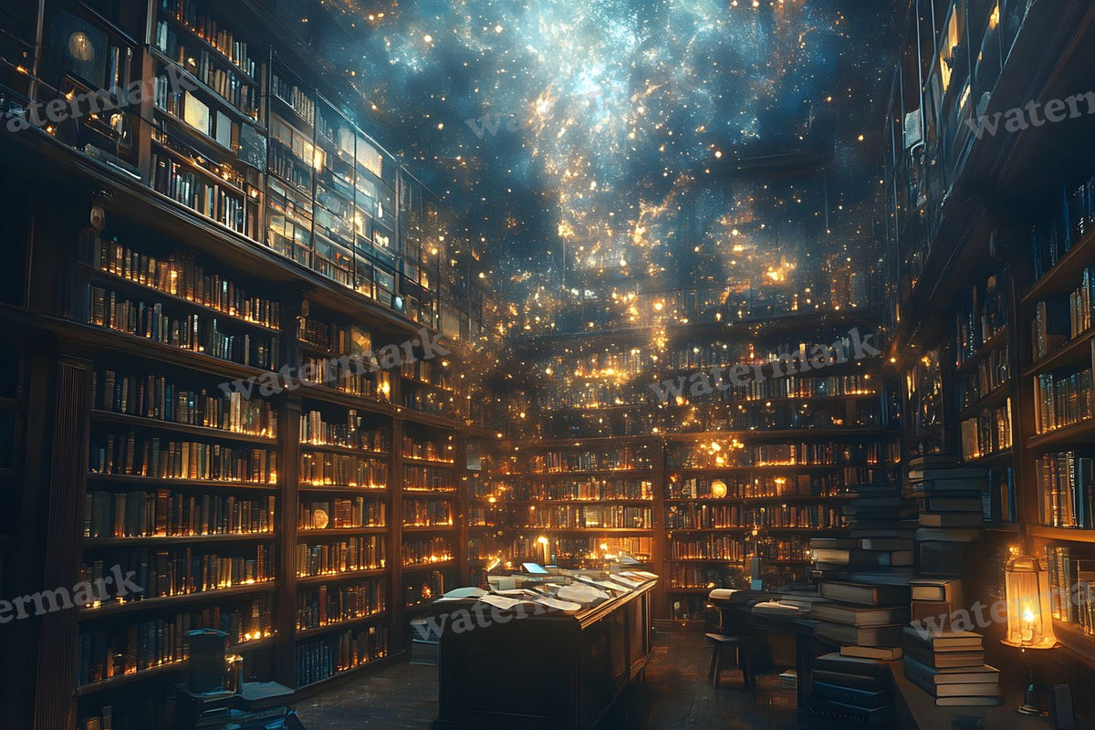 Celestial Library Dream Backdrop Images